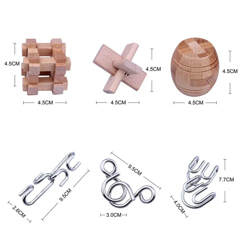 3D Jigsaw Puzzle Toy Lu Ban Kong Ming Lock Adult Social Game Brain Teaser Improving Memory Children's Educational Toys