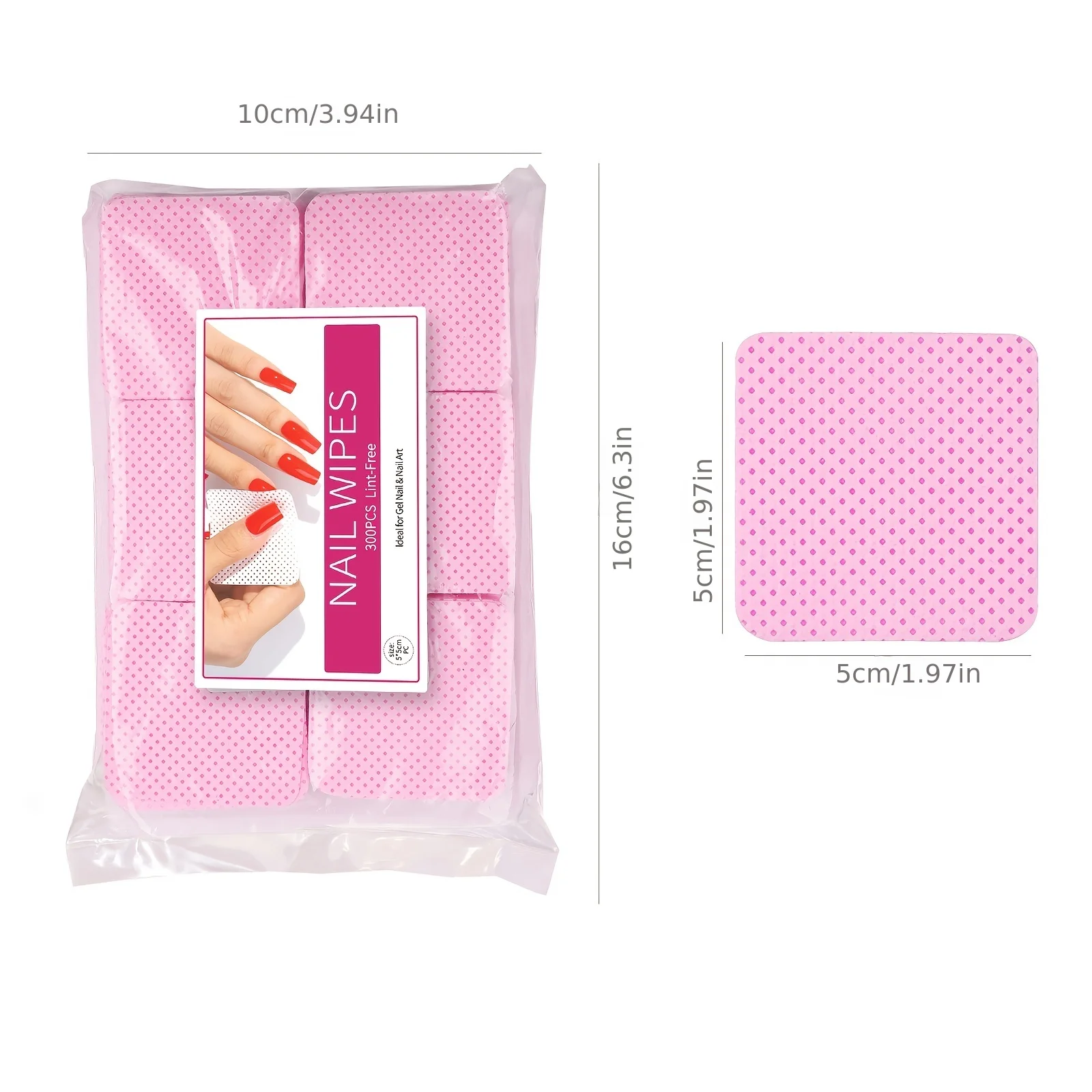 Salviette per rimuovere lo smalto, tamponi per la pulizia delle unghie, cuscinetti per unghie non tessuti per salone di bellezza per donne e ragazze