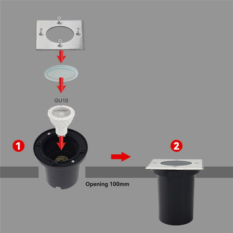 LICE-GU10 lâmpada subterrânea habitação lâmpada de assoalho ao ar livre ponto paisagem para gu10 embalagem lâmpada