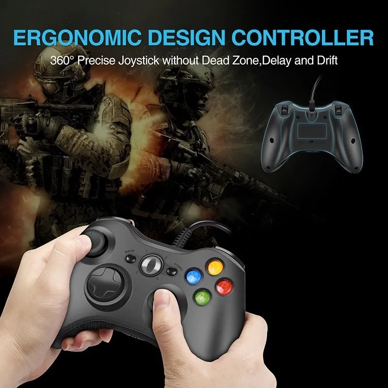 有線 USB ゲームコントローラ Xbox360 コンソールジョイパッド Win 7/8/10 PC ジョイスティック Controle Mando ゲームパッド Xbox 360 アクセサリー