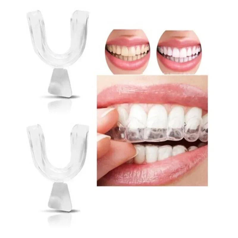 Protector nocturno Dental transparente para rechinar los dientes, bruxismo, protección del sueño, bandejas para la boca superior e inferior, blanqueamiento, 2 uds.