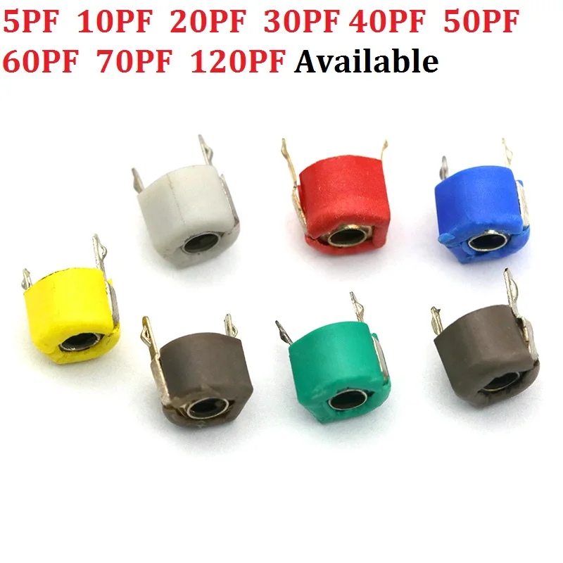 5PF 10PF 20PF 30PF 40PF 50PF 60PF 70PF 120PF Điều Chỉnh Tụ Điện Tông Đơ Cắt Biến Điện Dung Nhựa 6Mm JML06-1-120P 20/30/P