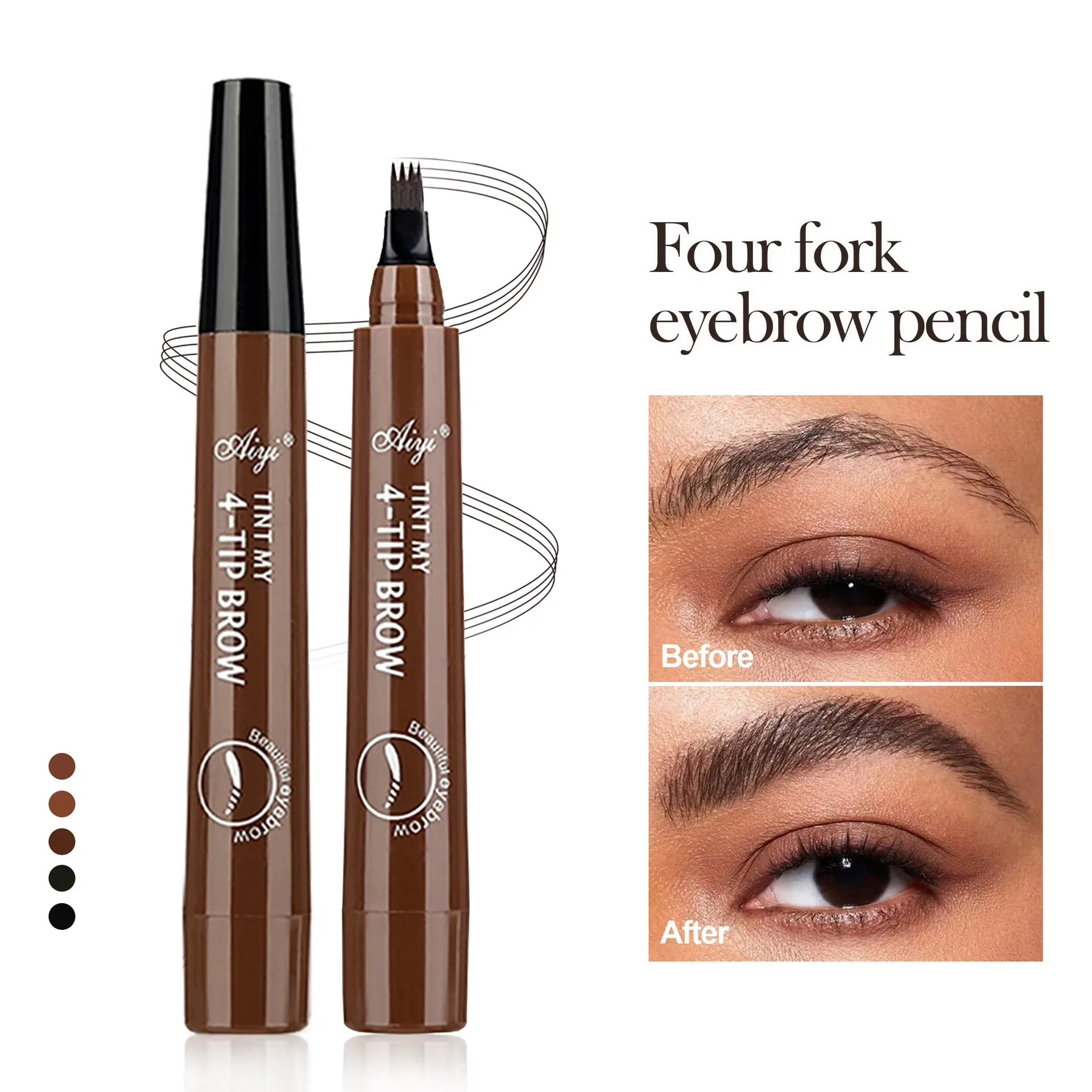 Eyebrows Pen Eyebrow Tattoo Waterproof Liquid Black Eye Brow Makeup Pencil Microblading