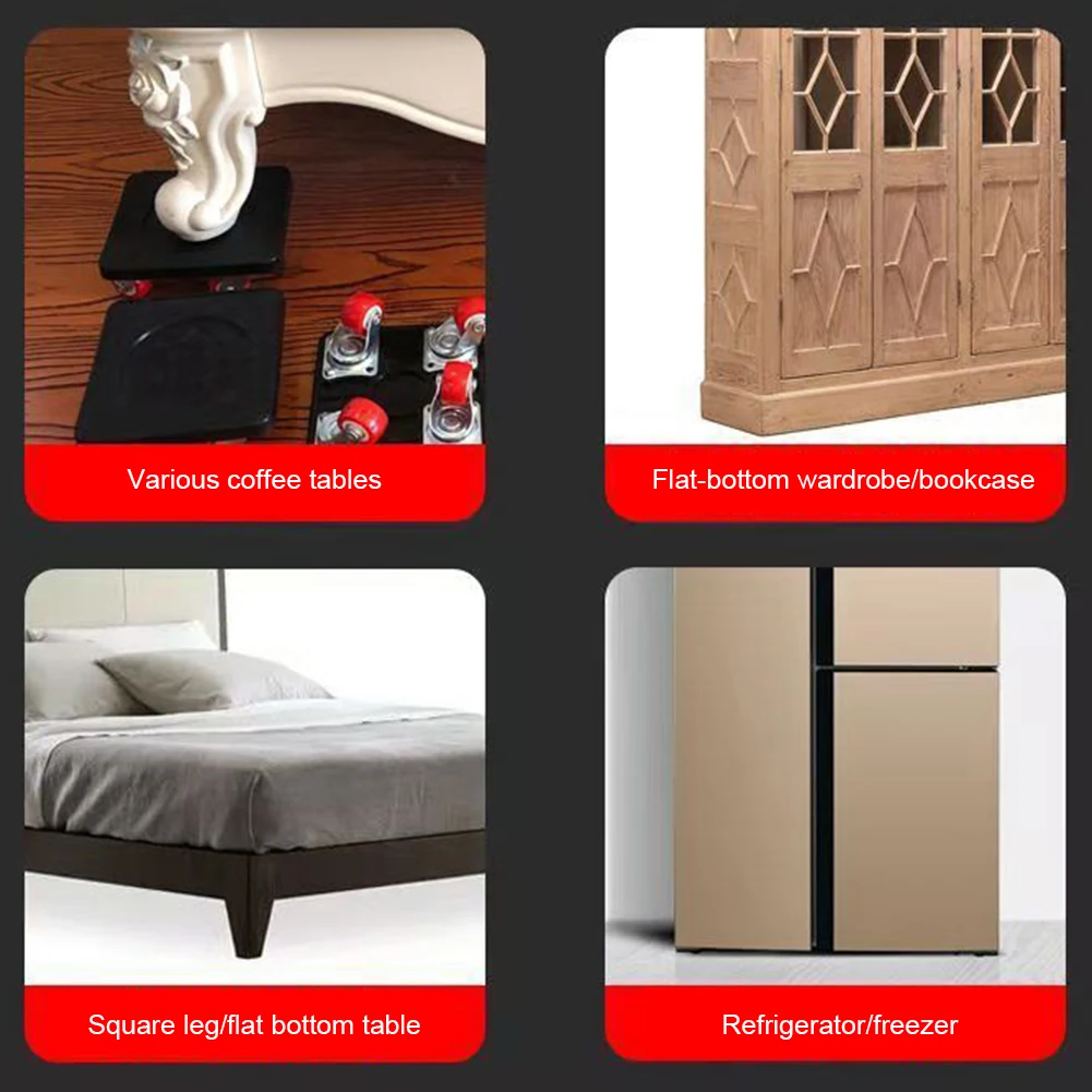 6/8Pcs Professional Furniture Mover Tool Set Heavy Stuffs Transport Lifter Wheeled Mover Roller with Wheel Bar Moving 4 Sliders