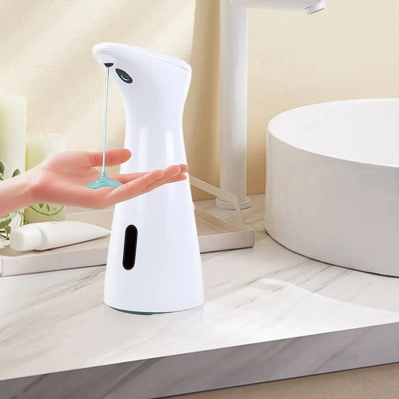 Dispensador automático de sabão de mão com sensor, peça de mão de lavagem inteligente, branco, ABS de alta qualidade, à prova d'água para banheiro