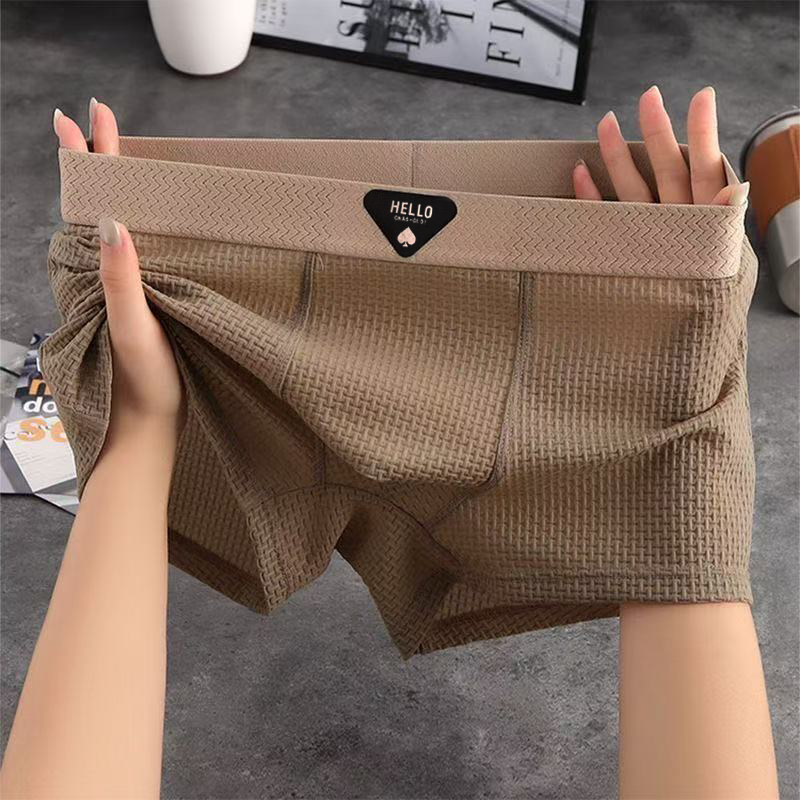 1 stücke männer Boxer Shorts Eis Seide Unterwäsche Plus Größe Unterhose Atmungs Sexy Dünne Höschen klimatisierten Dessous Großhandel