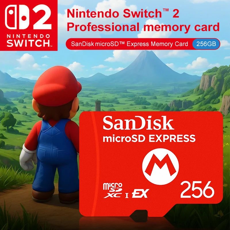 Карта памяти SanDisk microSD Express, 256 ГБ, скорость чтения до 880 МБ/с, высокоскоростная карта памяти для Nintendo Switch 2, поддержка Switch2, игра