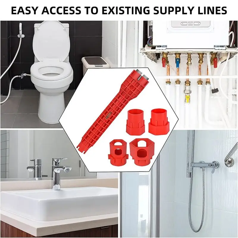 14/8 In 1 Wrench for Sink Faucet Sanitary Repair Tool Double-Head Handle, Installer Ratchet Tool Set for Bathroom Sink Faucet