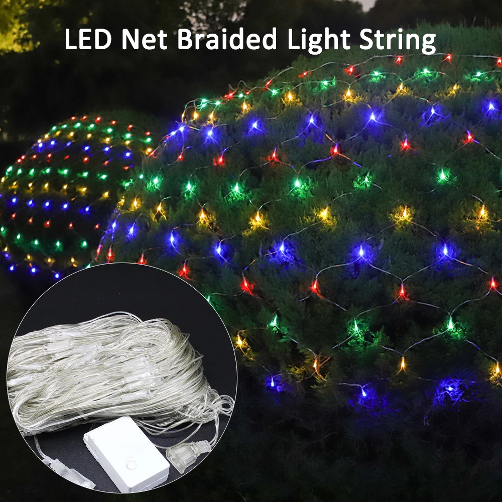 Lámpara de hadas de iluminación de red, cadena de luces impermeable para exteriores, UE, 220V, EE. UU., 110V, Navidad, jardín, vacaciones, decoración del hogar, fiesta de boda, Hada