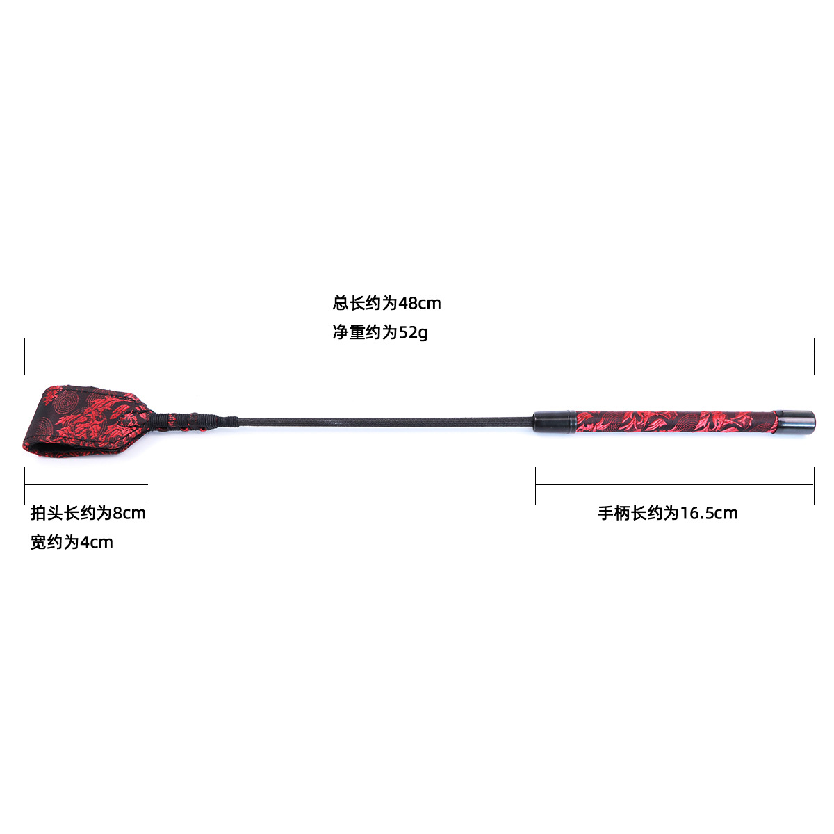 45ซม.ขี่ Crop PU หนังแส้คุณภาพสูงสีแดงเคสผ้าพืชขี่ม้า HorseWhip ใหม่