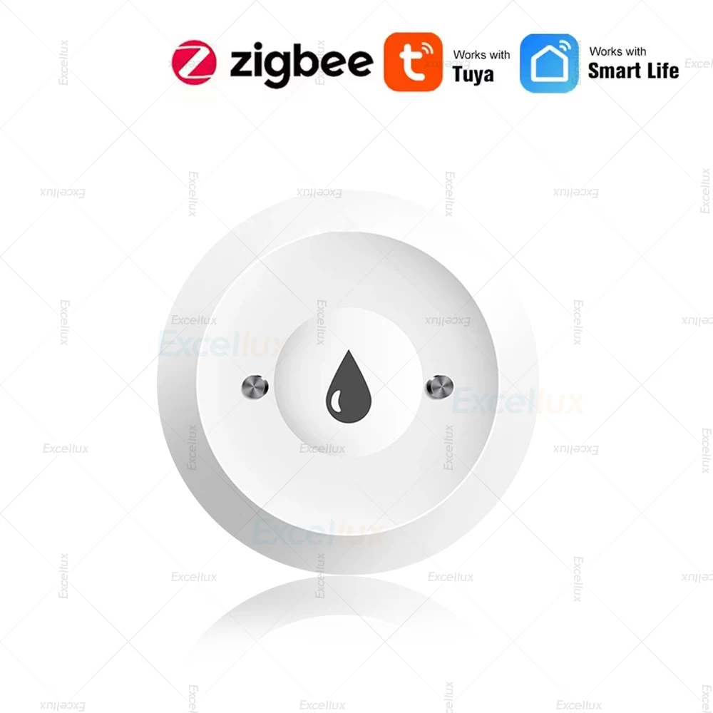 Sensor de agua Tuya Zigbee, Detector de fugas de inundación, monitoreo remoto por aplicación para cocina/baño, soporte para asistente doméstico Zigbee2mqtt