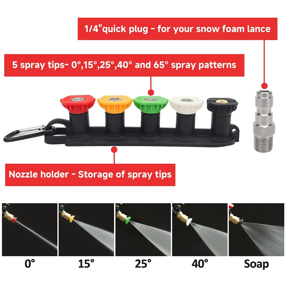 ROUE 1/4 Quick Connection Snowflake Foam Cannon Water Gun For Parkside Karcher Nilfisk Bosch Lavor Elitech Car Cleaning Machine