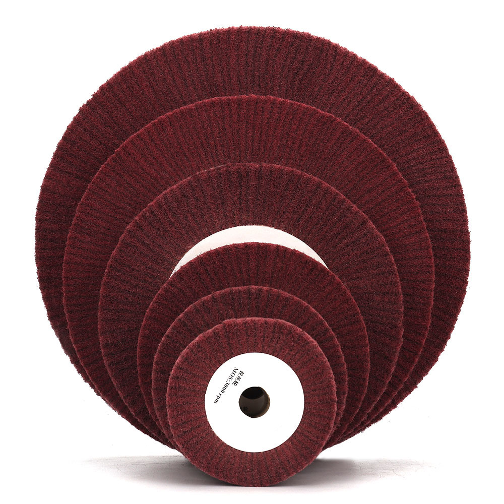 100/125/150/200/250/300mm Non-Woven Polishing Wheel Nylon Flap Brush  Wheel Metal Cleaning Rust Removal Grinding Sbrasive Tool