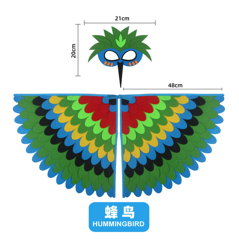 เด็กสัตว์นกปีก + หน้ากากStage PerformanceนกยูงนกฮูกParrot Bird Felt Capeฮาโลวีนนกคอสเพลย์เสื้อคลุมสําหรับชายหญิง
