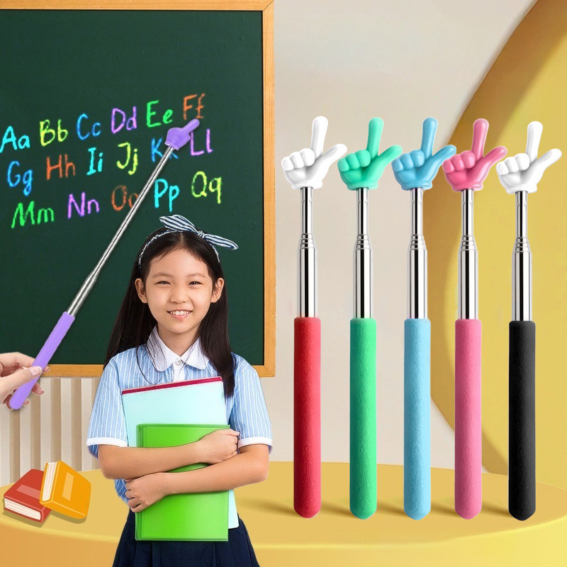 Telescopische Leraar Pointer Stick Vingerlezen Gids Stick Whiteboard Pointer voor Student Klaslokaal Voorschoolse Leermiddelen