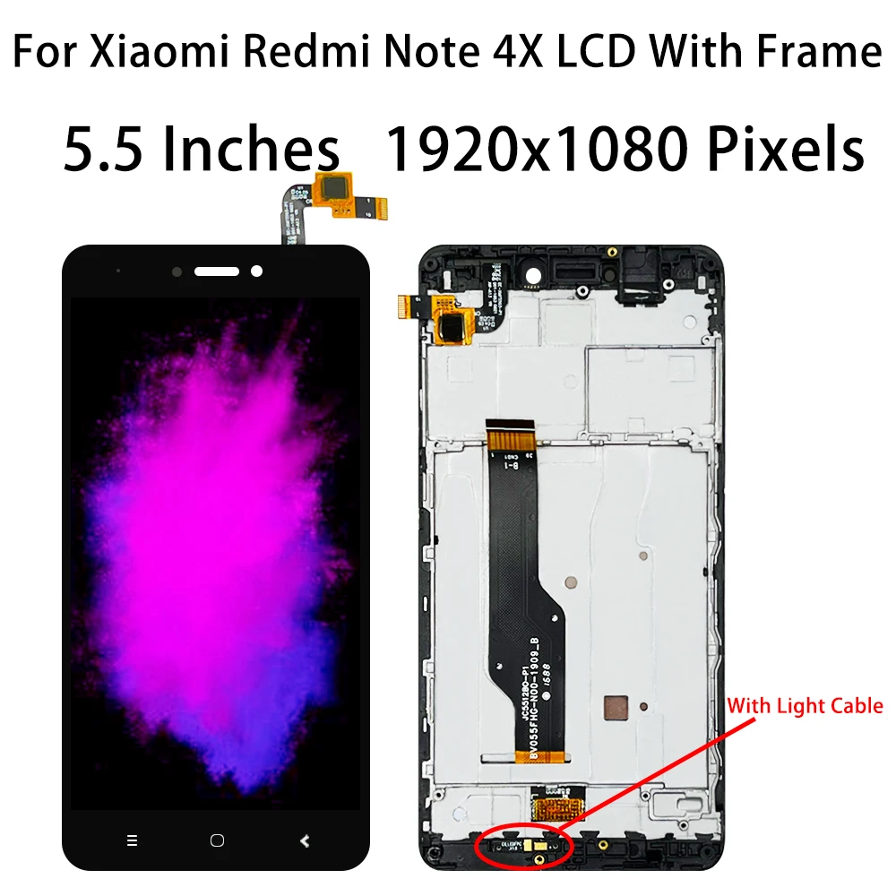 ใหม่ 5.5 "LCD ต้นฉบับสําหรับ Xiaomi Redmi หมายเหตุ 4 Global Version Snapdragon 625 จอแสดงผล Touch Screen Digitizer หมายเหตุ 4X กรอบ