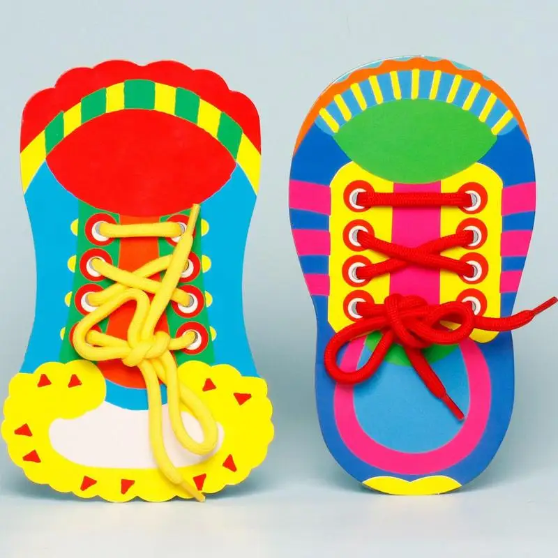 Tying Shoelaces Practice toys for child Learn To Tie Shoelaces Fine Motor Toy Learn To Tie Shoe For Kid Shoelace Threading Teach