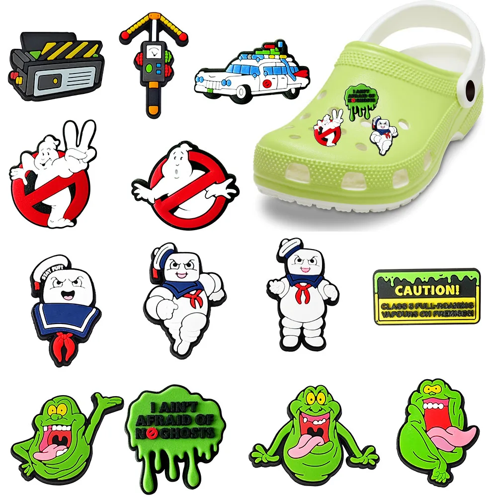 1-13 Uds. Los cazafantasmas zapatos de PVC encanto zapatos dijes sandalias zapatos accesorios niños niñas DIY hebilla de zapato ajuste regalo de cumpleaños