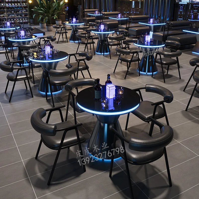 Bright Bar Dining Tables Cafe Kitchen Outdoor Table Cocktail High Room Decor Dj Booth Folding Gold Standing Led Mesas Furniture