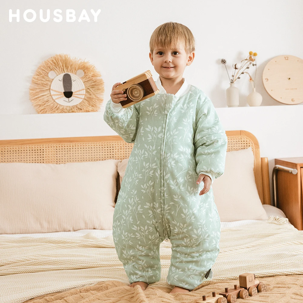 Saco de dormir para niños de 1 a 4 años, protección para el cuello, cálido, a prueba de viento, diseño de 3 cremalleras, mangas extraíbles, saco de dormir para bebé de 2.5Tog