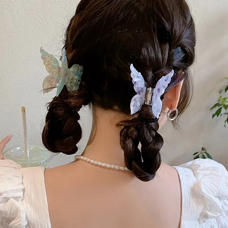 Grampos de cabelo retrô borboleta, garras de cabelo na parte de trás da cabeça, grampo de cabelo enrolado doce, mulheres, meninas, ferramentas de estilo de cabelo