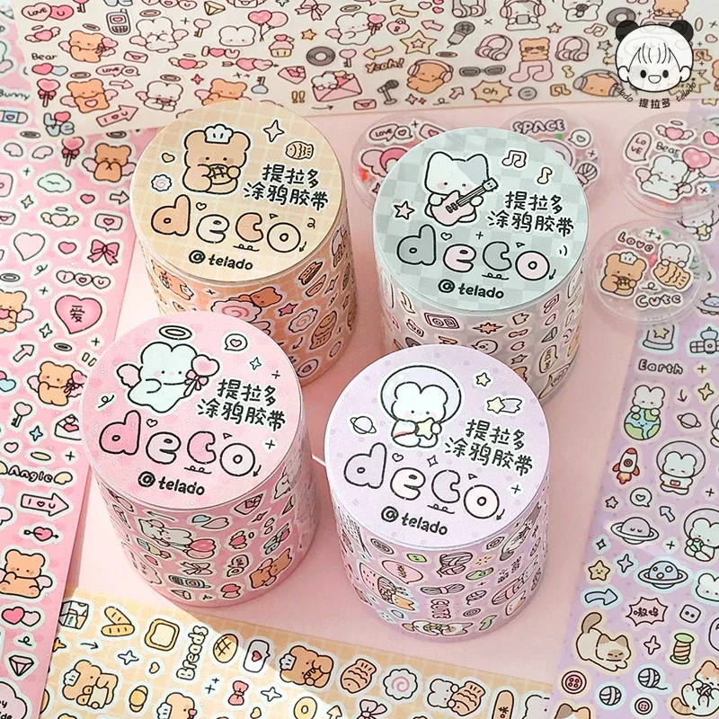 Mr.paper 4 estilos 500 cm cinta de graffiti cinta adhesiva colorida para proyectos de manualidades de decoración DIY