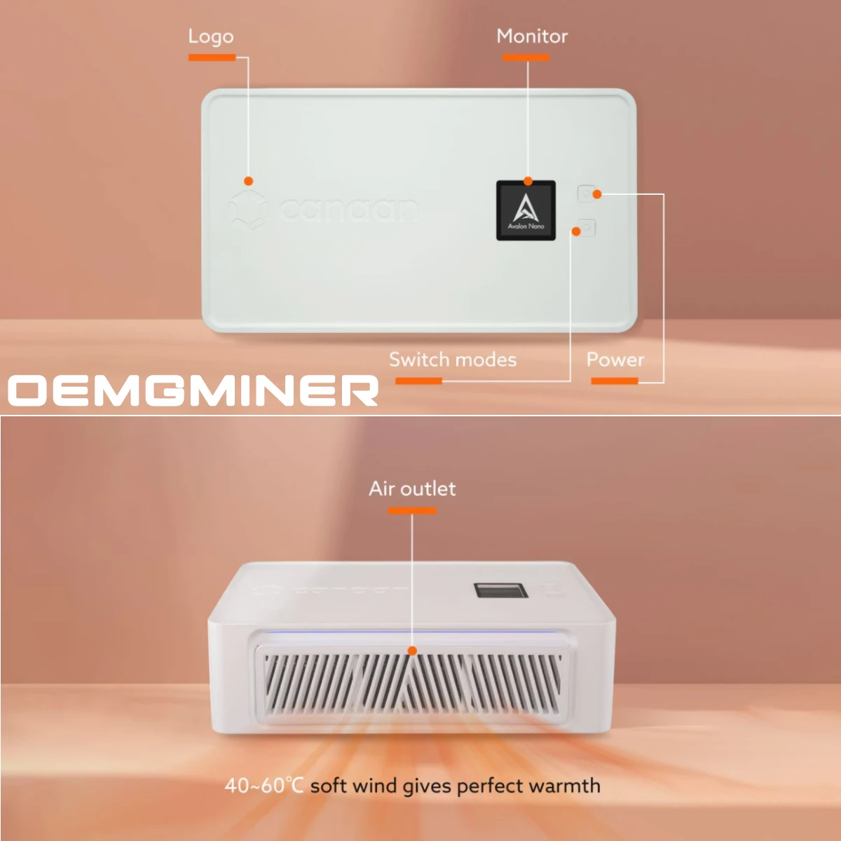 Bitcoin Miner Avalon Nano3 4TH/S com 140W PSU Ultra-baixo consumo de energia e silencioso para uso doméstico suporta todos os Sha256 Crypto