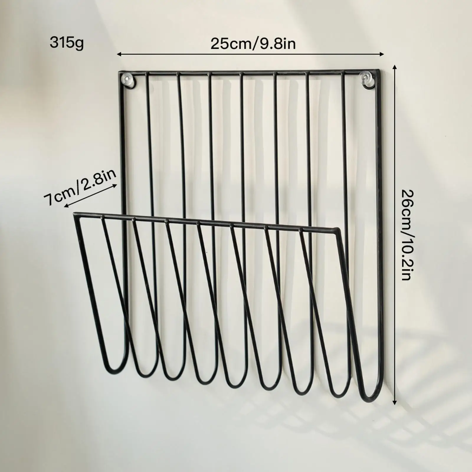 Magazine Rack Wall Mounted File Holder Office Home Decorative Iron Mail Organizer Newspaper Holder for Letters Folders Papers