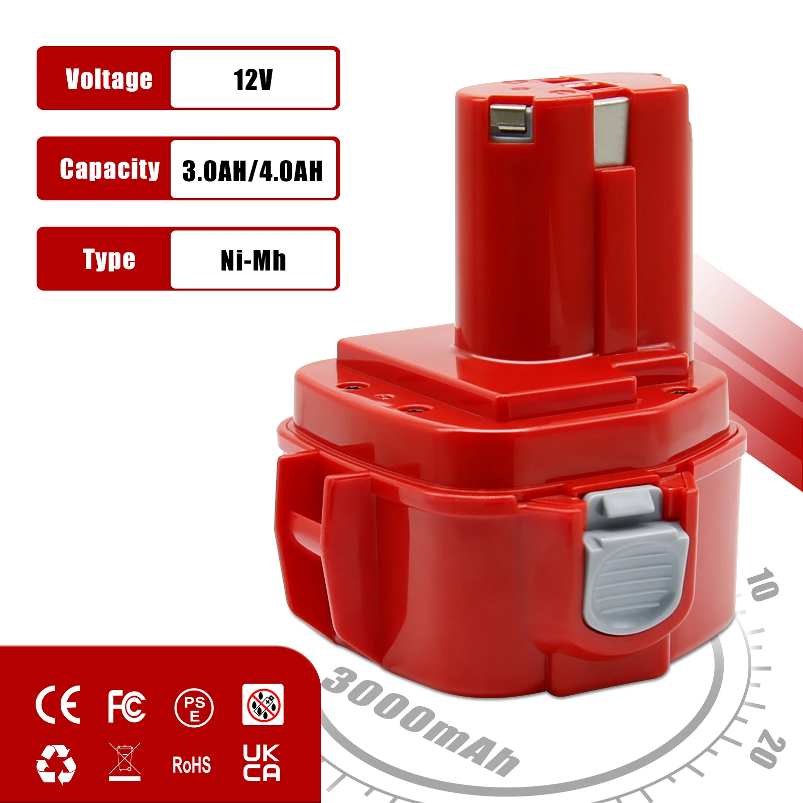 Аккумулятор 12 В, 4000 мАч для Ni-Mh аккумулятора Makita PA12 для Makita 1200 1220 1201 1222 1233SA/B1235 192681 -5 Аккумуляторы для электроинструментов