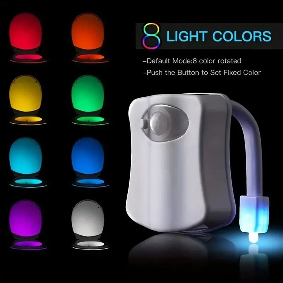 Sensore di movimento Luce notturna a LED senza fili RGB 8/16 colori Lampada WC Bagno Atmosfera Luce Sensore colorato Luci notturne