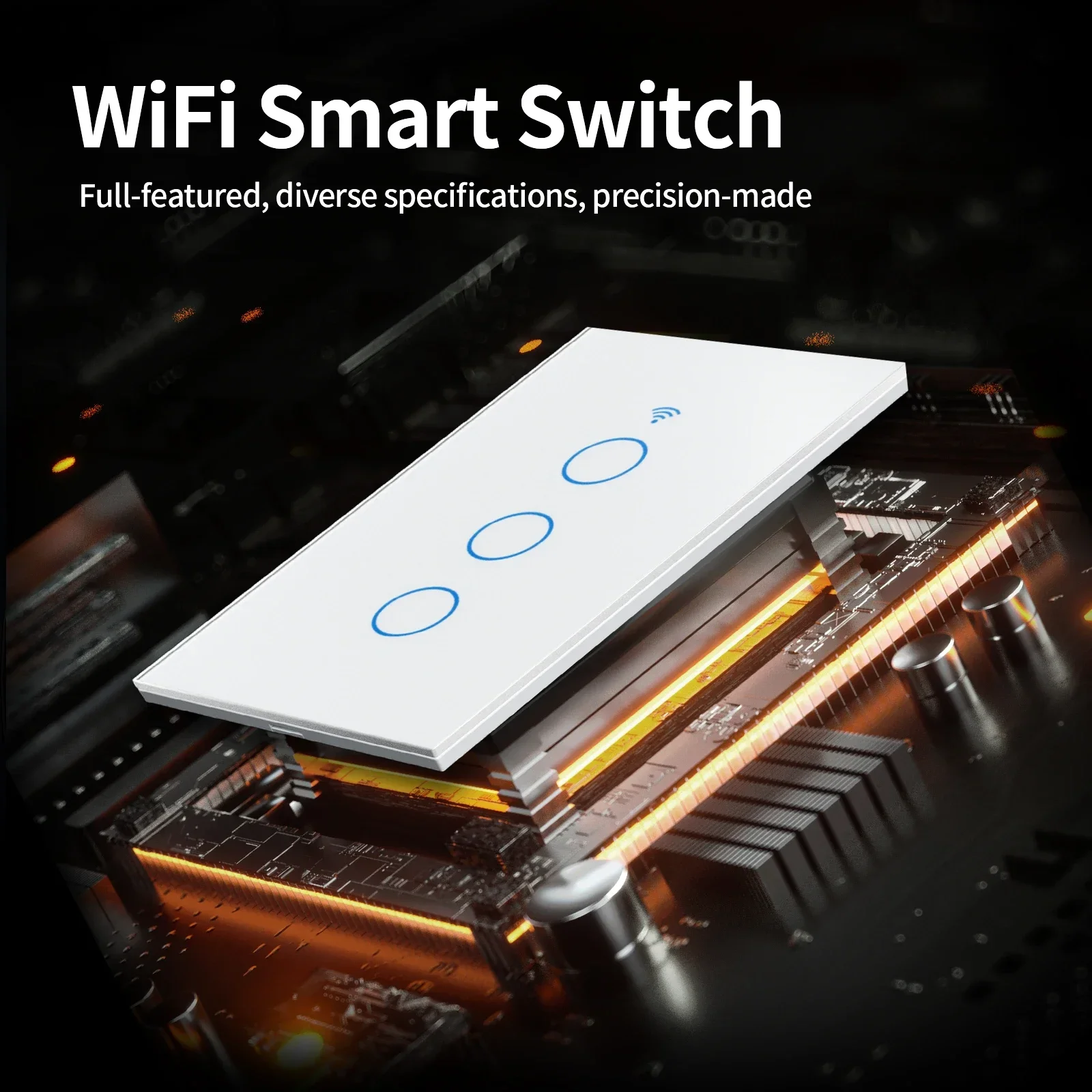 TNCE Tuya WiFi+Bluetooth/Zigbee Smart Wall Switch 1/2/3/4 Gang No Neutral Wire Smart Touch Switch Work with Alexa Google Home