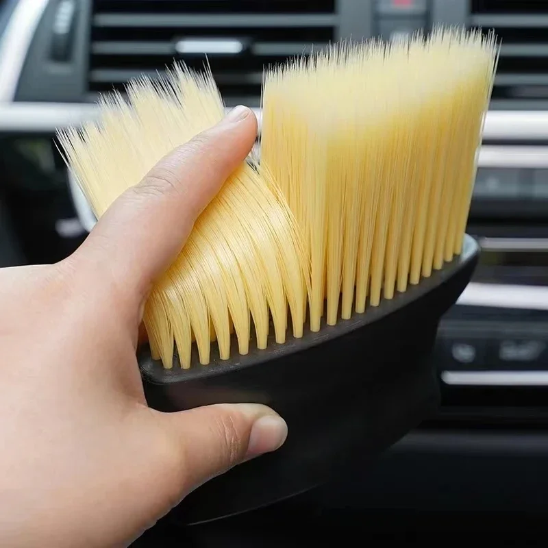Cepillo para polvo para limpieza interior de coche, salida de aire, control central, ranura para ventana de aire acondicionado, detalles de eliminación de polvo, cepillo suave
