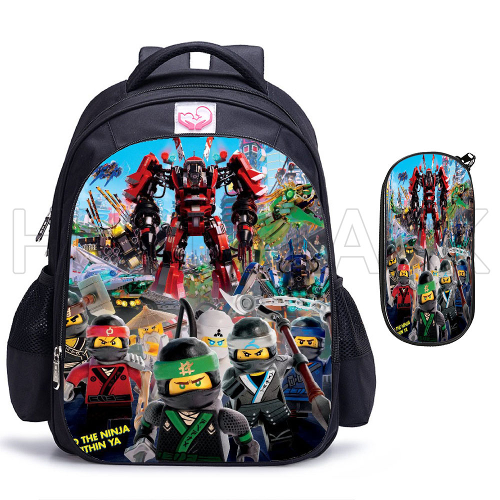 16 pouces Ninja sac à dos impression 3D enfants sacs d'école orthopédique primaire sac à dos enfants école garçons filles Mochilas Catoon sac