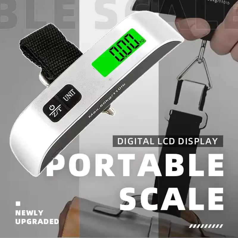 Báscula Digital portátil, pantalla LCD de 110lb/50kg, equipaje electrónico, maleta colgante, bolsa de equipaje de viaje, equilibrio de peso duradero