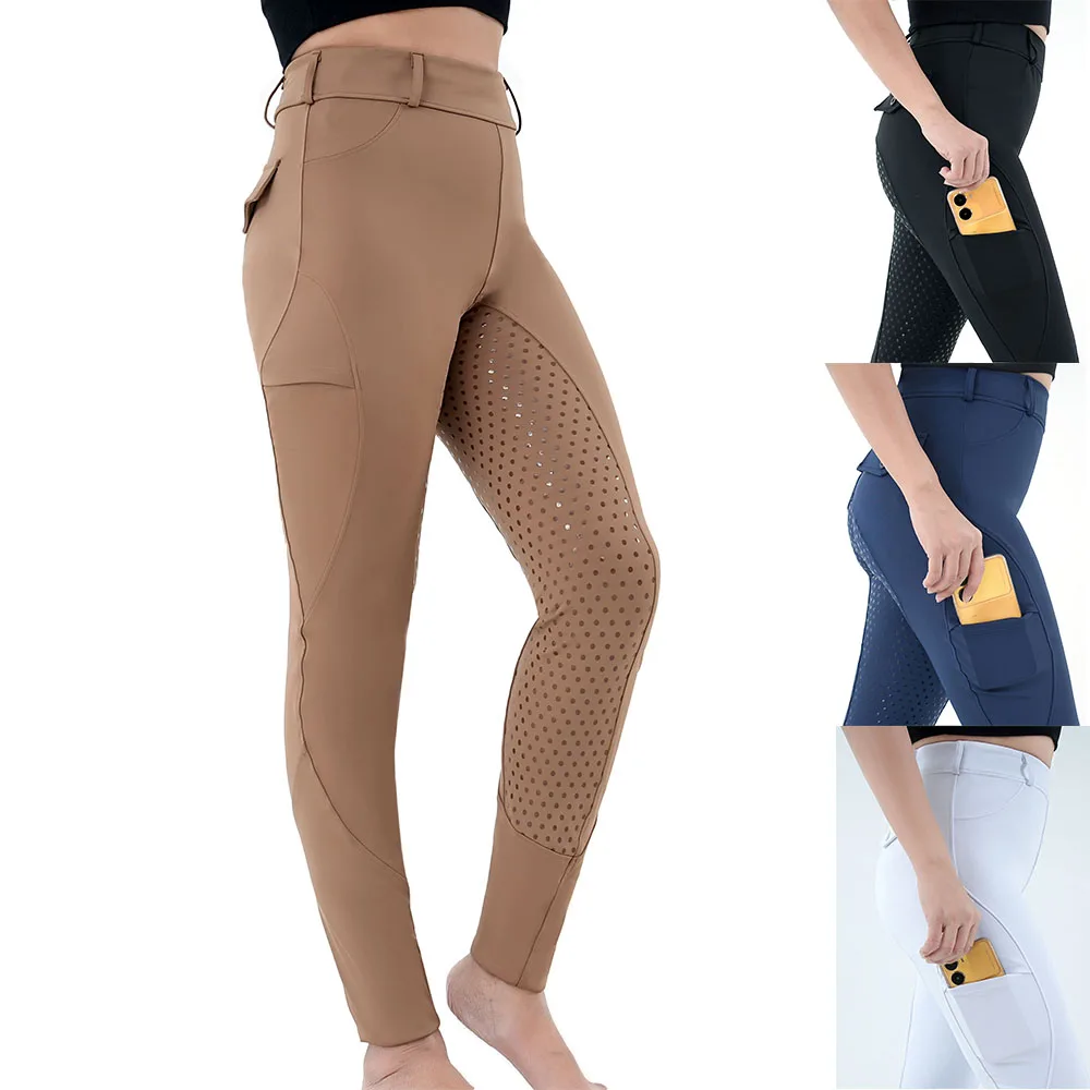 Pantaloni da equitazione da donna pantaloni da equitazione a sedile intero calzamaglia da scuola equestre abbigliamento sportivo all'aperto abbigliamento da cavaliere
