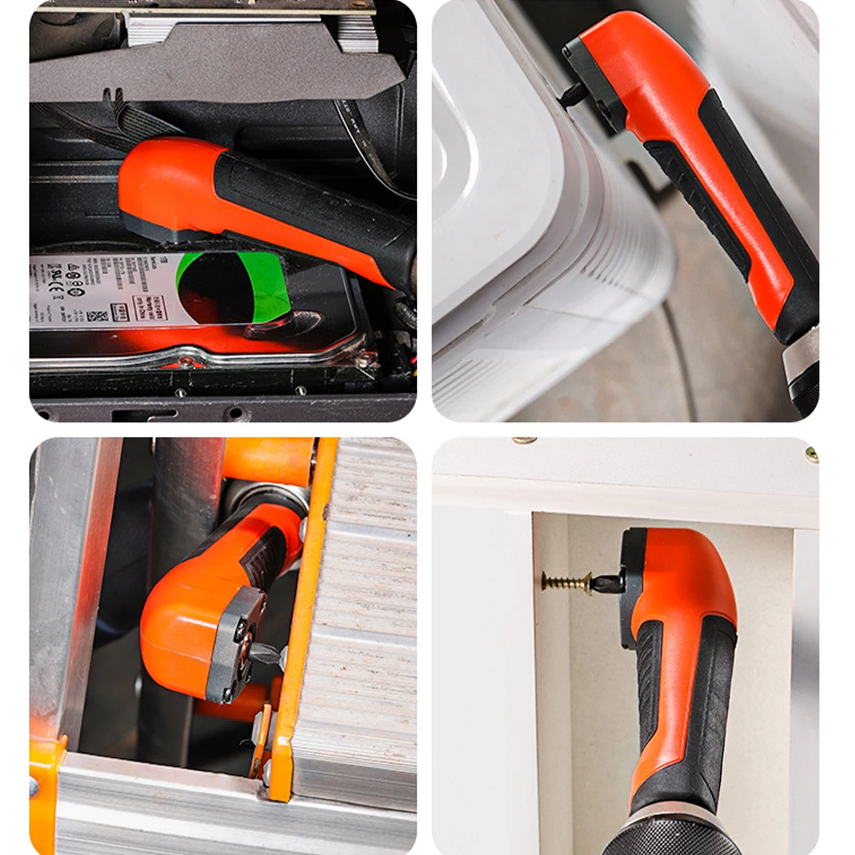 New 1PC Multifunctional Electric Corner Screwdriver,High Torque 90 ° Right Angle Screwdriver,Manual Tool,Blue and Orange