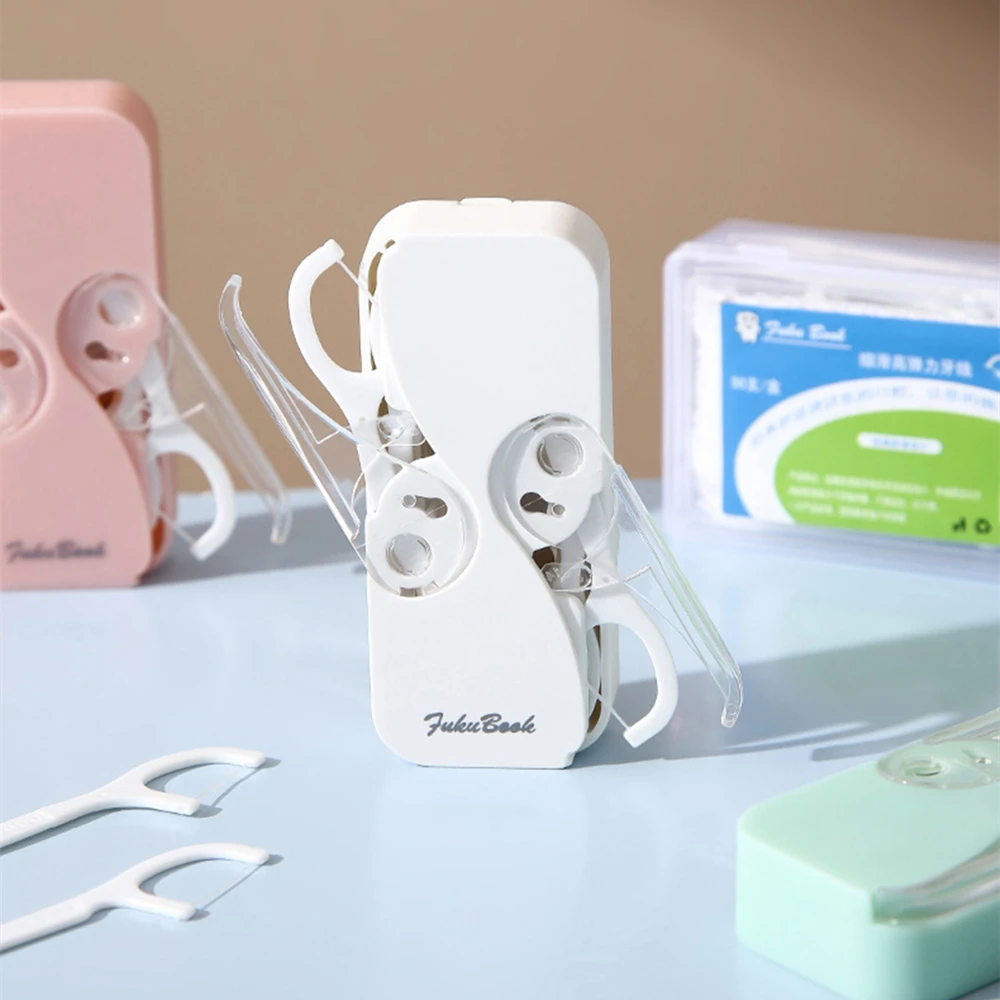 ทันตกรรมไหมขัดฟัน Stick Storage Dispenser ไม้จิ้มฟันแบบพกพาพร้อมผู้ถือด้าย Picks สําหรับเครื่องมือทําความสะอาดฟันขนาดเล็ก Hilo กล่องเก็บ