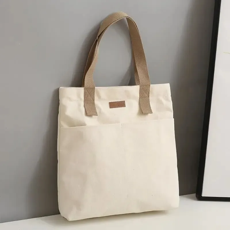 1 peça de bolsa feminina de grande capacidade lona linha de costura high-end sensação bolsa conveniente saco de deslocamento