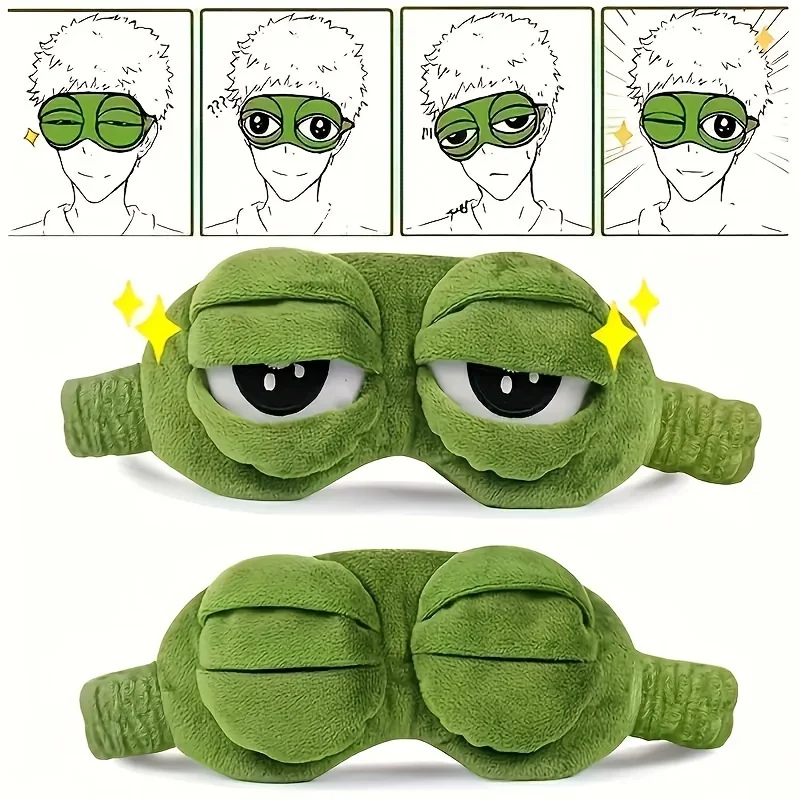 3d sapo máscara de sono natural dormir sombra mulheres homens criativo dos desenhos animados macio portátil venda viagem escritório eyepatch