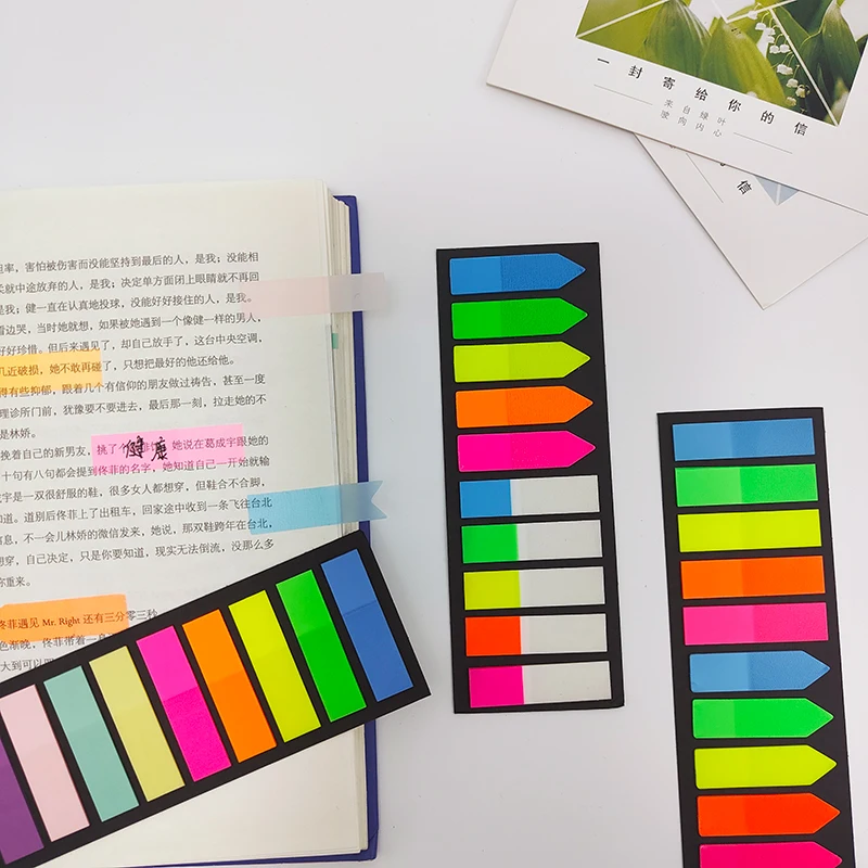 KindFuny 200pcs Transparent Sticky Notes Tab Self-Adhesive Posted It Clear канцелярия Annotation Books Page Marker Stationery
