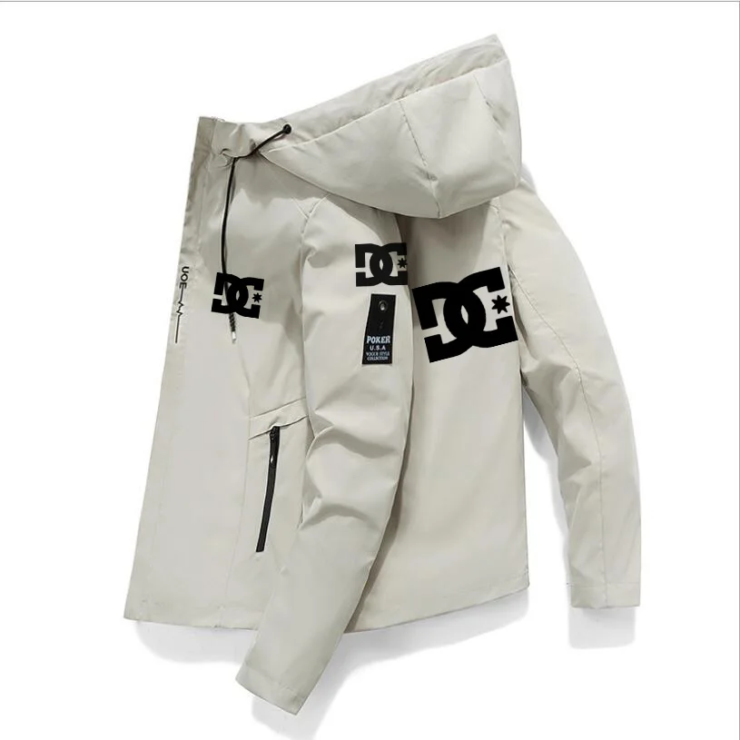 Primavera y verano 2024 DC hombres al aire libre pesca impermeable chaqueta suelta sudadera con capucha suéter rompevientos ropa deportiva abrigo