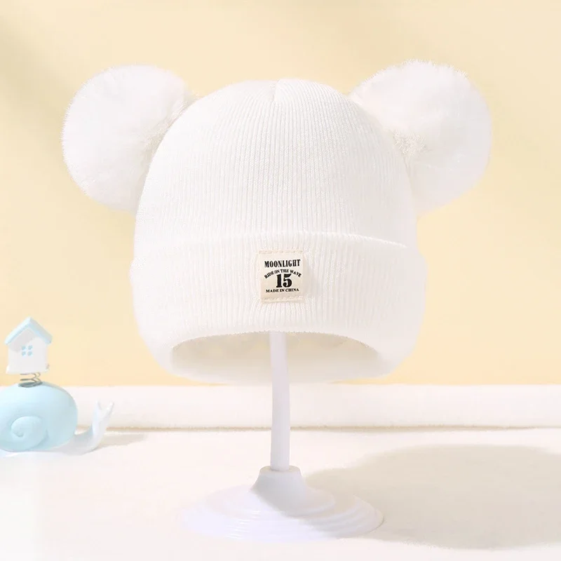 Berretti per bambini Cappello di lana per bambini Cappelli spessi per bambini Paraorecchie caldo Berretti invernali caldi in maglia Berretto per neonato Cappello per bambini Pom Pom