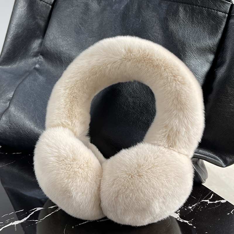 Orejeras de piel auténtica para mujer, orejeras de piel de conejo Rex, cálidas, naturales, a la moda, venta al por mayor