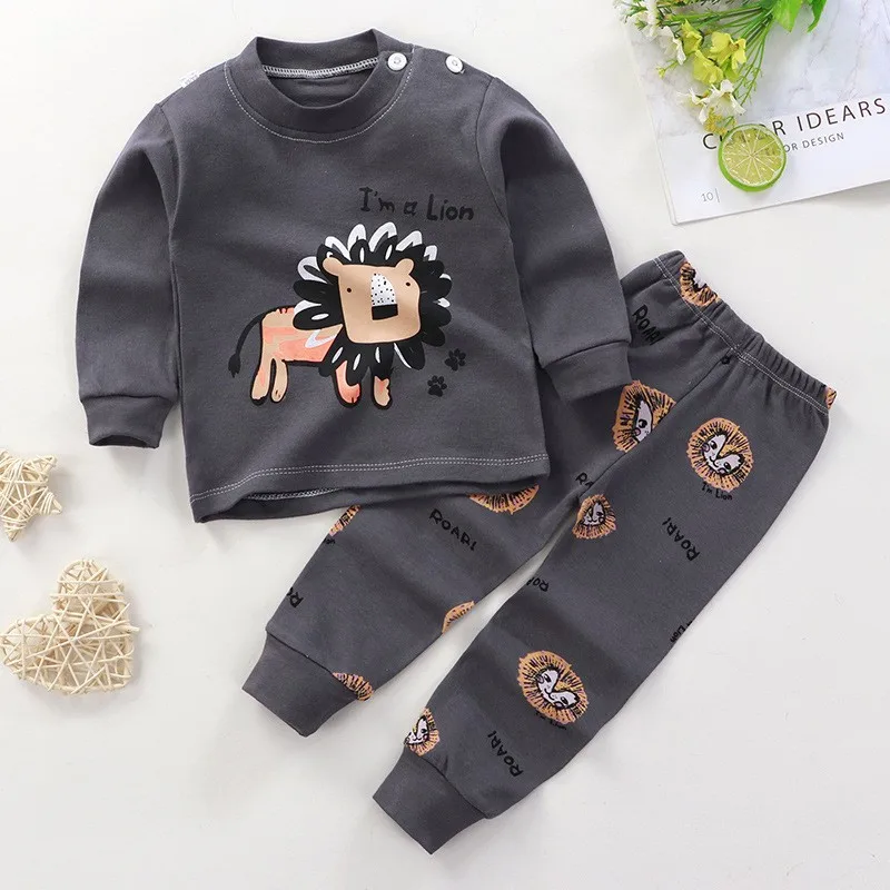 1-4Age เด็กฤดูใบไม้ร่วงชุดการ์ตูนเสื้อกางเกงแขนยาวสวมใส่ชุดใหม่เด็กวัยหัดเดินชุดนอนชุดเด็กหญิงชุดน่ารัก