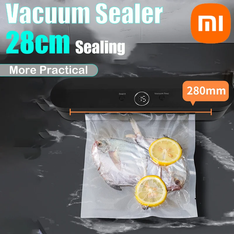 Xiaomi Electric Vacuum Sealer  Mini Packaging Food Sealing Machine Touch Button Dry/Wet Food Sealing Packag Vacuum Machine