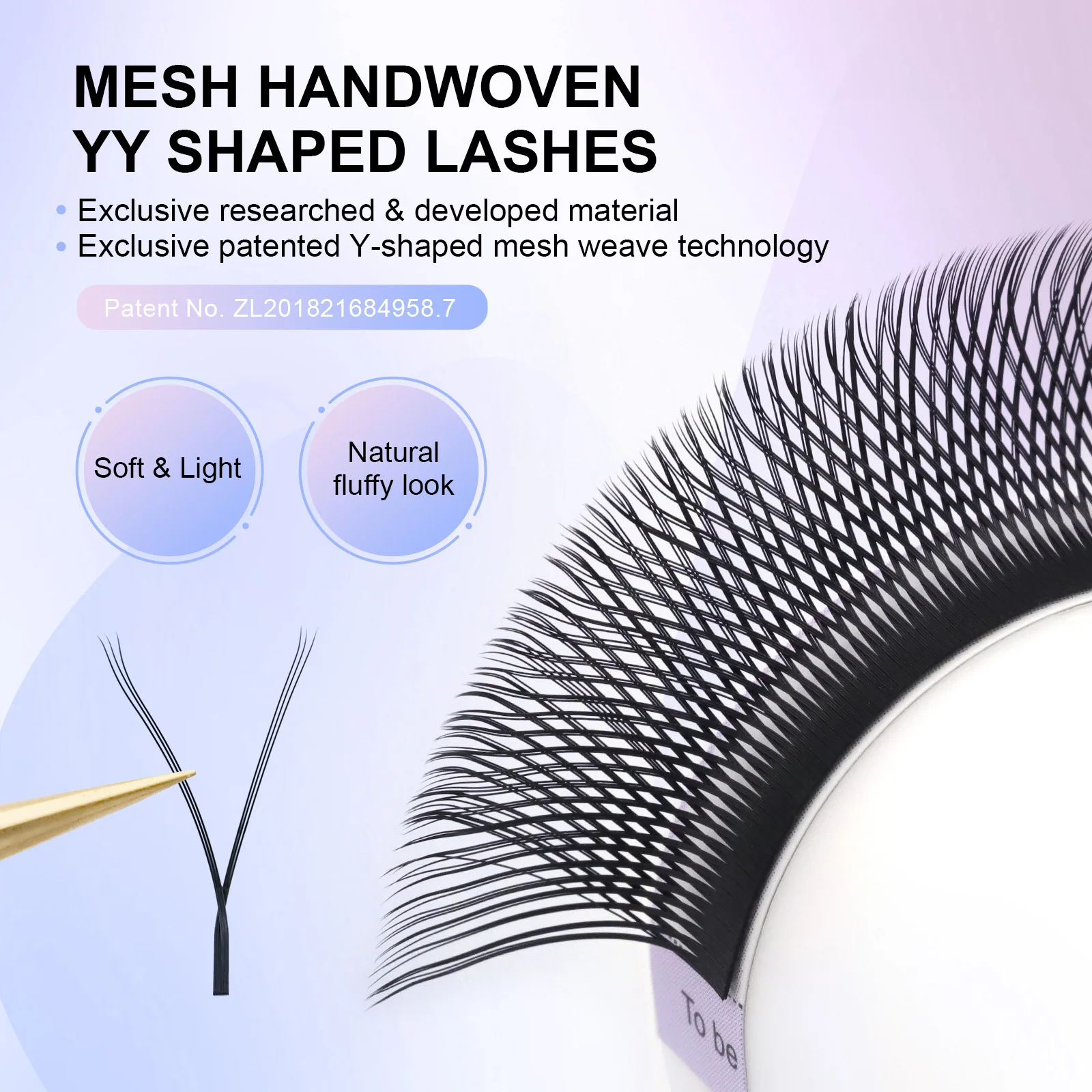 NAGARAKU YY-vorm dubbele en drievoudige tips wimperextensions handgeweven premium zacht natuurlijk geïnterlinieerd make-up mesh net