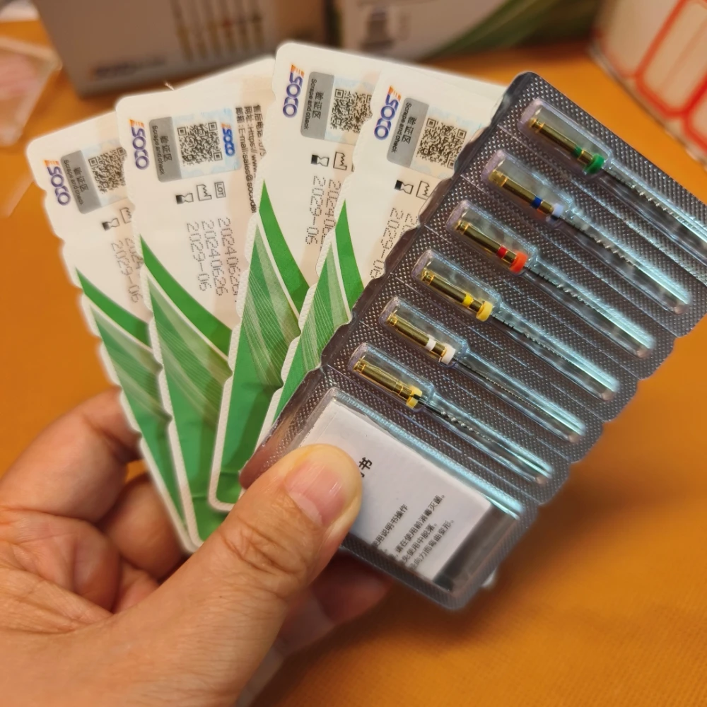 6 pçs/caixa arquivo dental soco sc raiz canal cone arquivo endodôntico 25mm calor ativado arquivo rotativo flexível materiais dentista coxo