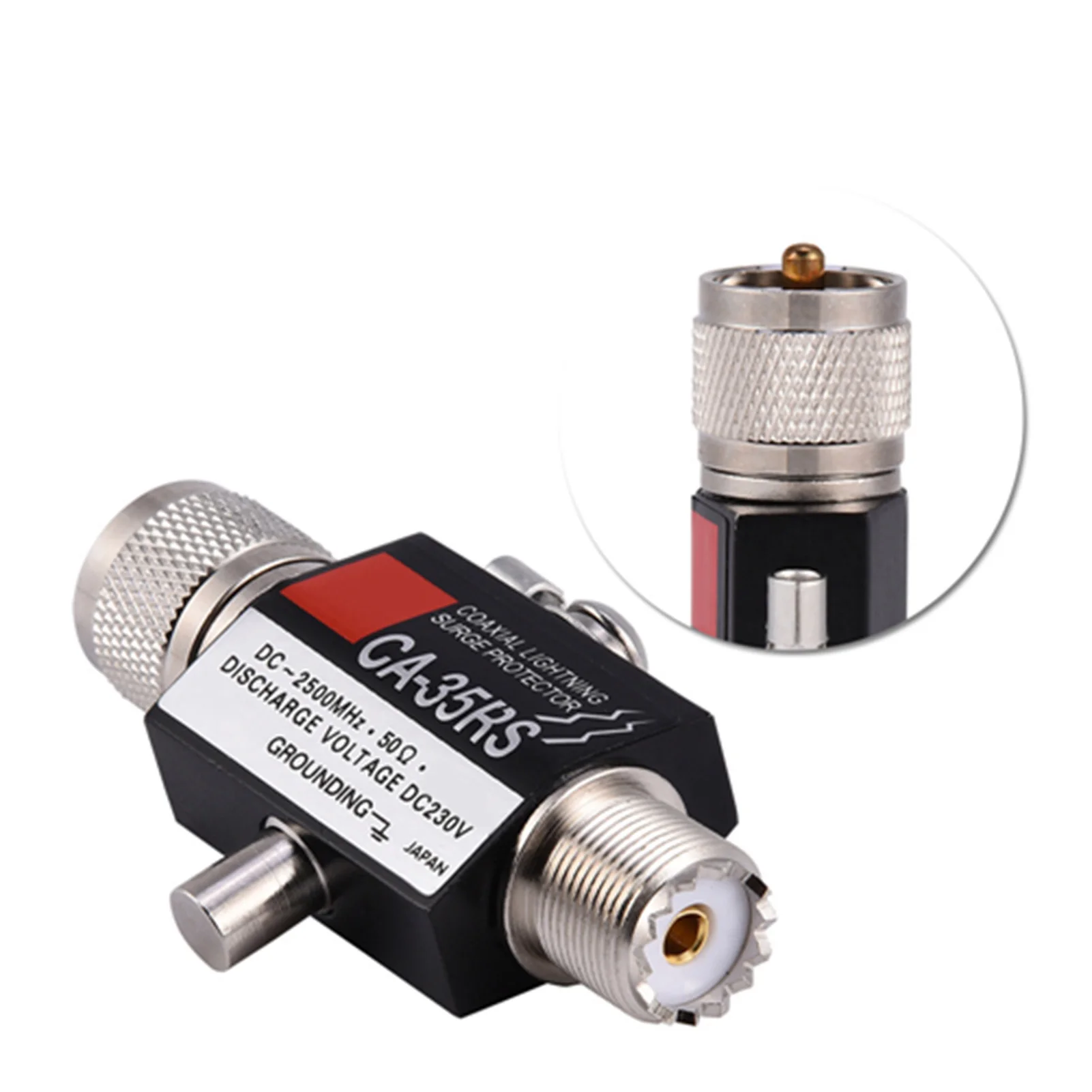 Coaxial relâmpago protetor prendedor, macho para fêmea UHF conector, CA-35RS