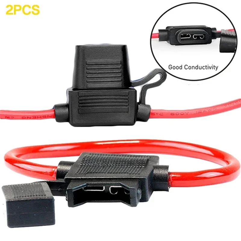 5/10 szt. Wtykowy Mini Bezpiecznik Samochodowy Adapter Ochronny Przeciwzamoczeniowy do Przewodów 12V, Gniazdo Wyłącznika, Odporny na Wilgoć i Pryskanie