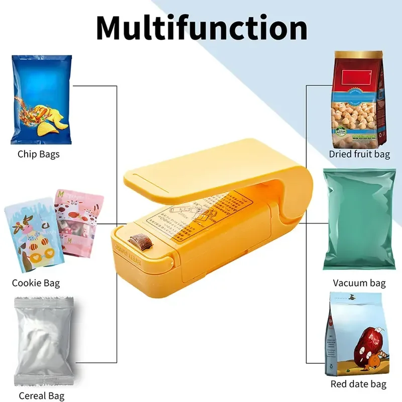 Mini Wärme Tasche Verpackung Sealer Tragbare Plastiktüte Clip Versiegelung Maschine Lebensmittel Lagerung Dichtung Snack Versiegelung Küche Gadgets